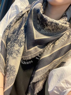 Dior Scarf Shawl Grey Cashmere Silk Wool Fall/Winter Collection