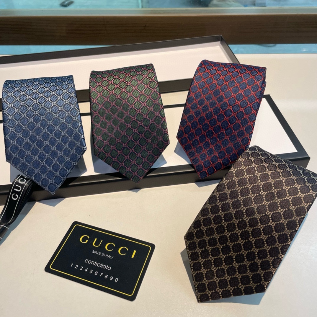 Perfect Quality
 Gucci Tie Blue Silk