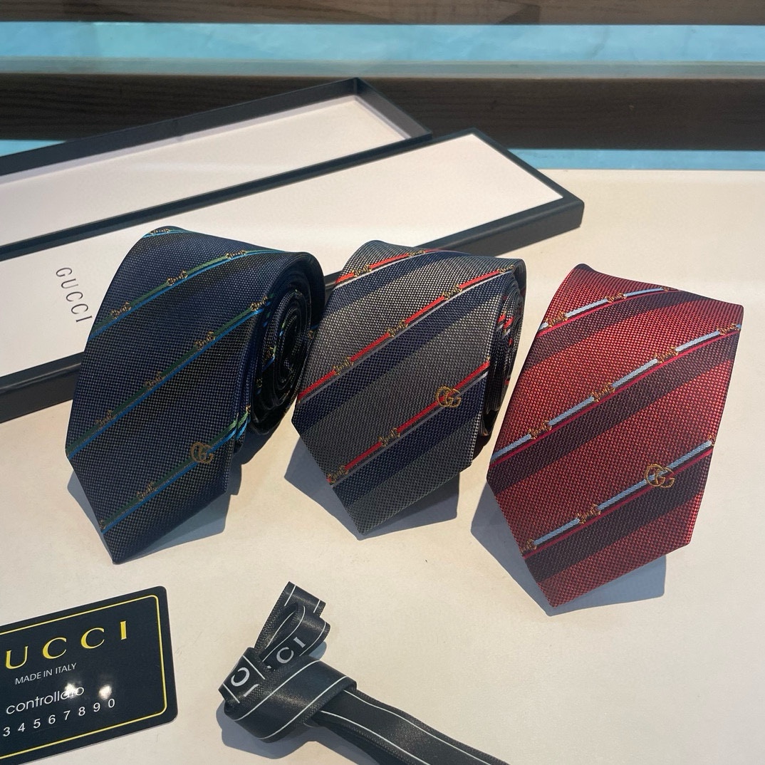 Gucci Tie Printing Men Silk Fashion