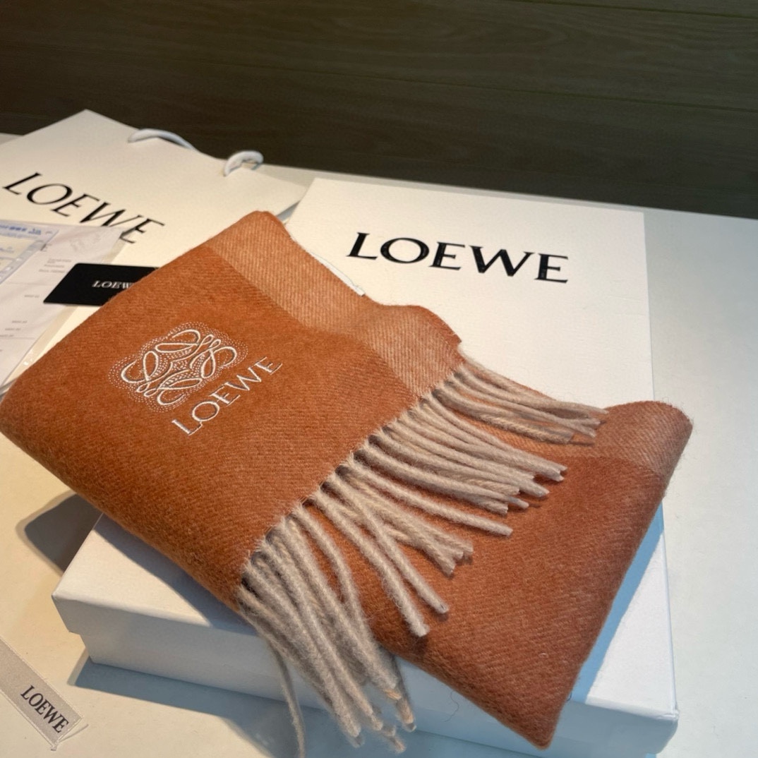 上新！Loewe罗意威️难得一见的温柔配色低调又不失优雅️重点推荐️双面配色一条围巾两种风格搭配高级舒适