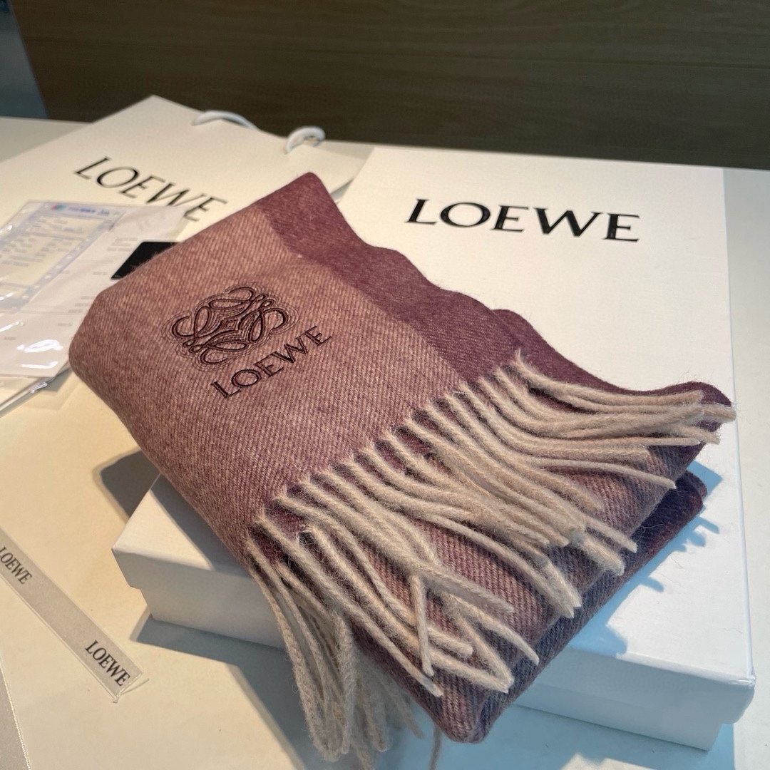 上新！Loewe罗意威️难得一见的温柔配色低调又不失优雅️重点推荐️双面配色一条围巾两种风格搭配高级舒适