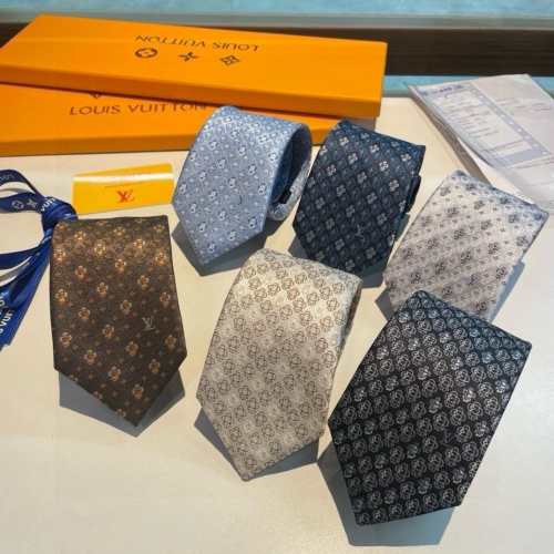 Louis Vuitton Damier Pattern Silk Tie Elegant Jacquard Necktie for Men