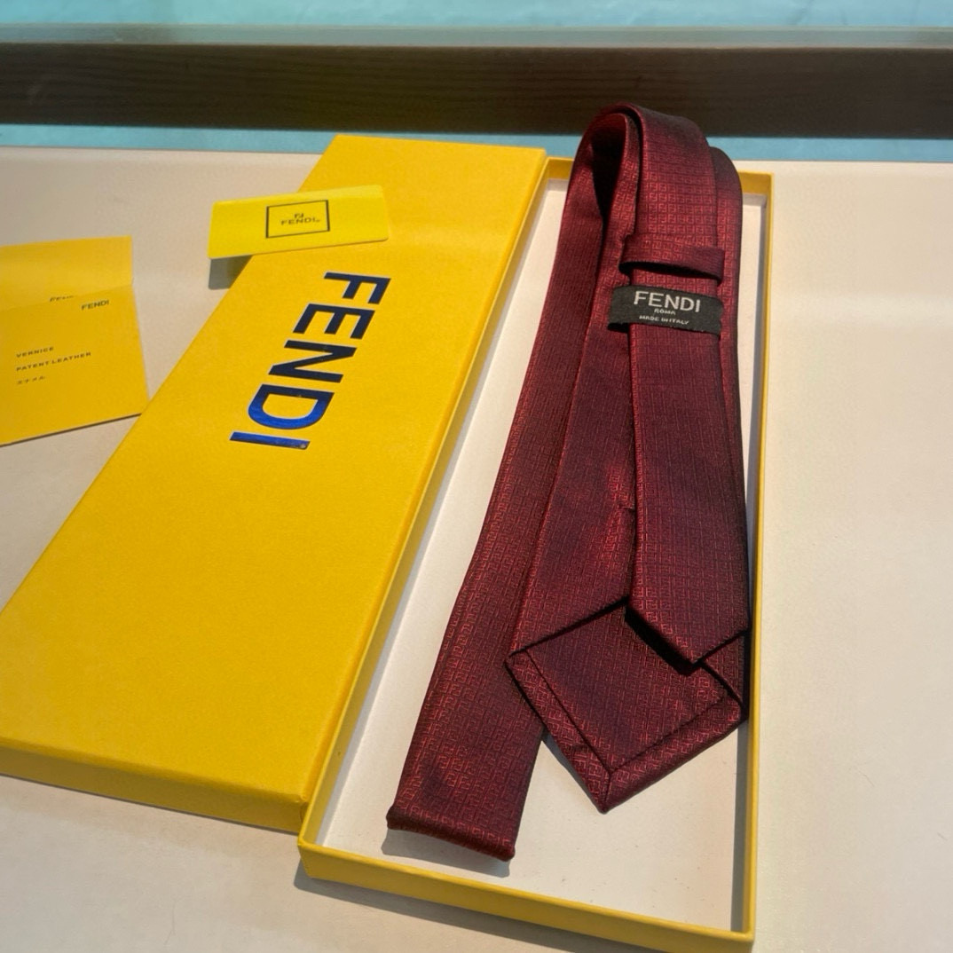 “Male Fendi Explosive Silk Tie: Iconic FF-Letter Design for Elegance” - 图片 3