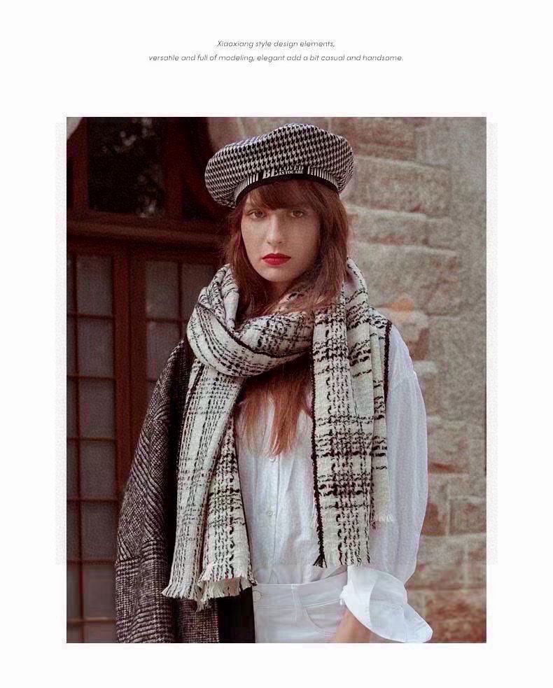 😘新款 搭配利器🆕🆕 香奈儿系列货 专供vip 产品 ♥顶级苏格兰进口绵羊毛 纹路织法使围巾赋有弹性且柔
