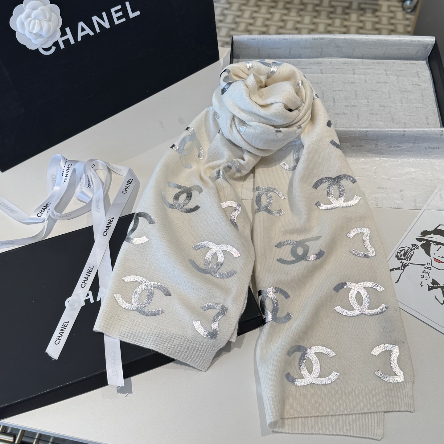 👑👑Chanel25秋冬新款针织围巾羊绒针织长巾‼️美翻了[流泪]御用殿堂级极品‼️新款在售 进口纯羊绒针织毛线❗️美丽