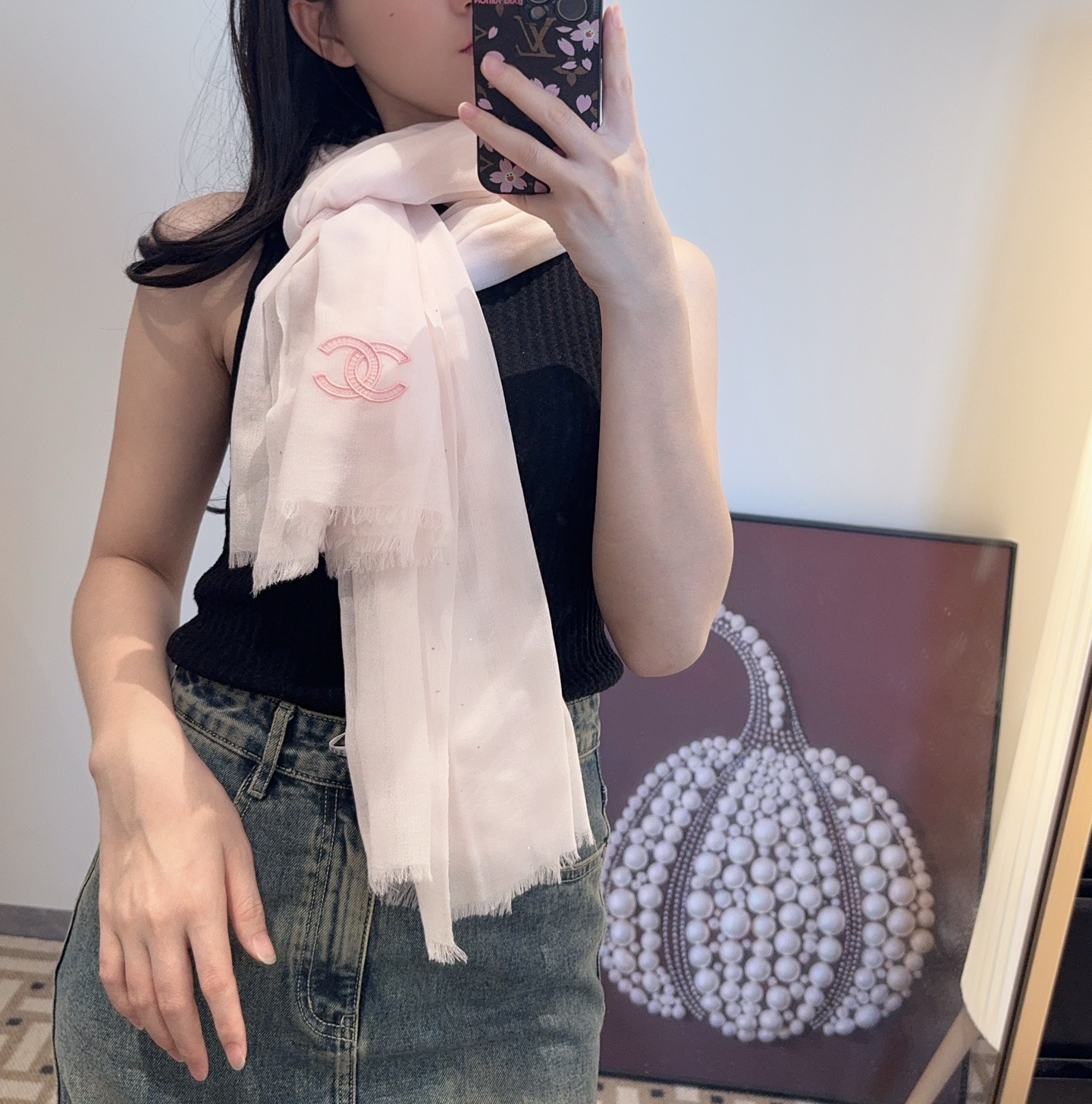 年香奈儿珠片极品原单 [玫瑰]非常温柔美丽的配色！高尖端产物⚠️重磅呈现 ，绝无仅有 史无前例 100%纯山羊绒 暗纹提