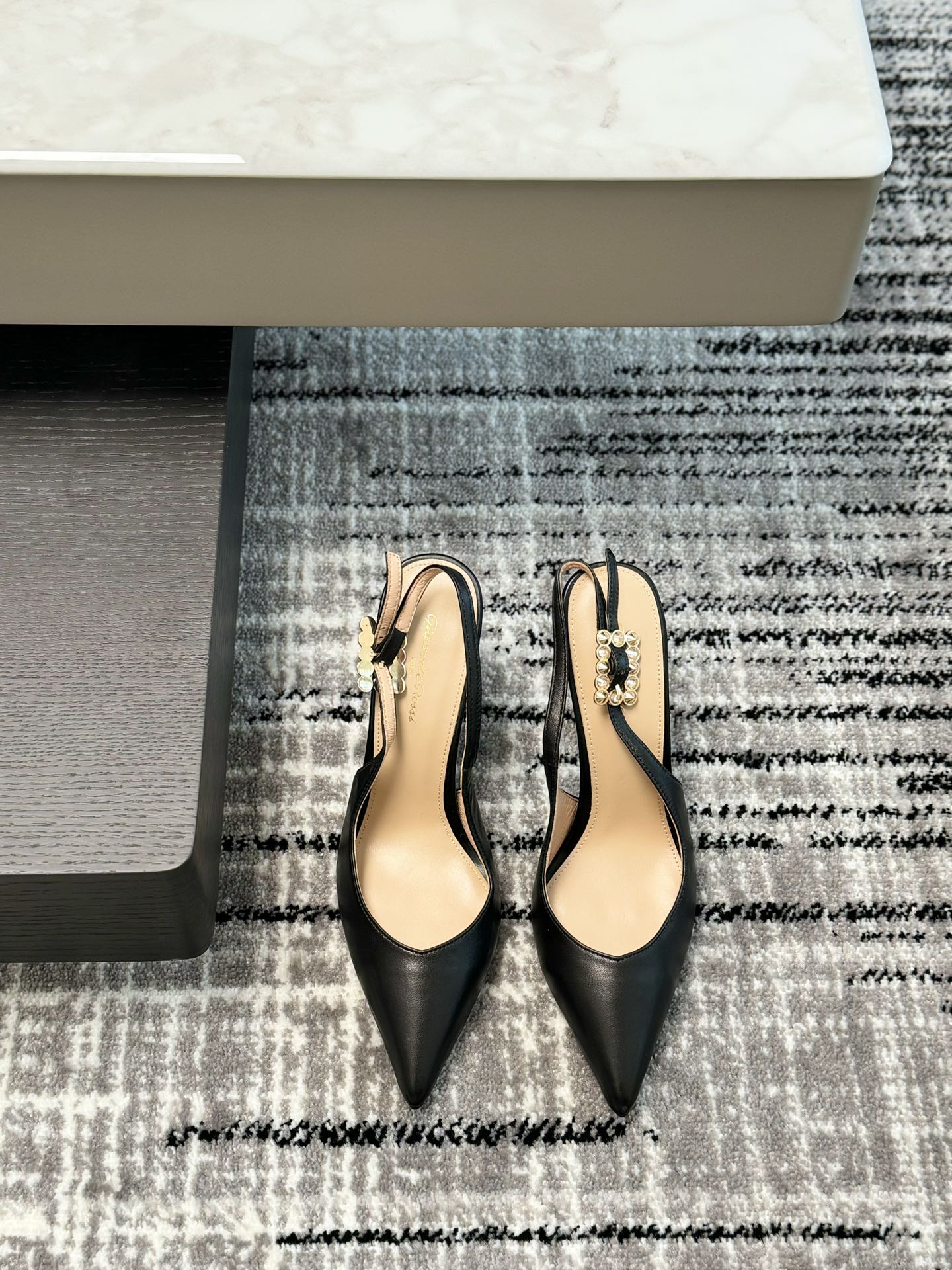 Gianvito Rossi 2022SS transparante open teen pumps met puntneus, upgrade versie + PVC milieuvriendelijk materiaal, 10,5 cm, schapenleren voering