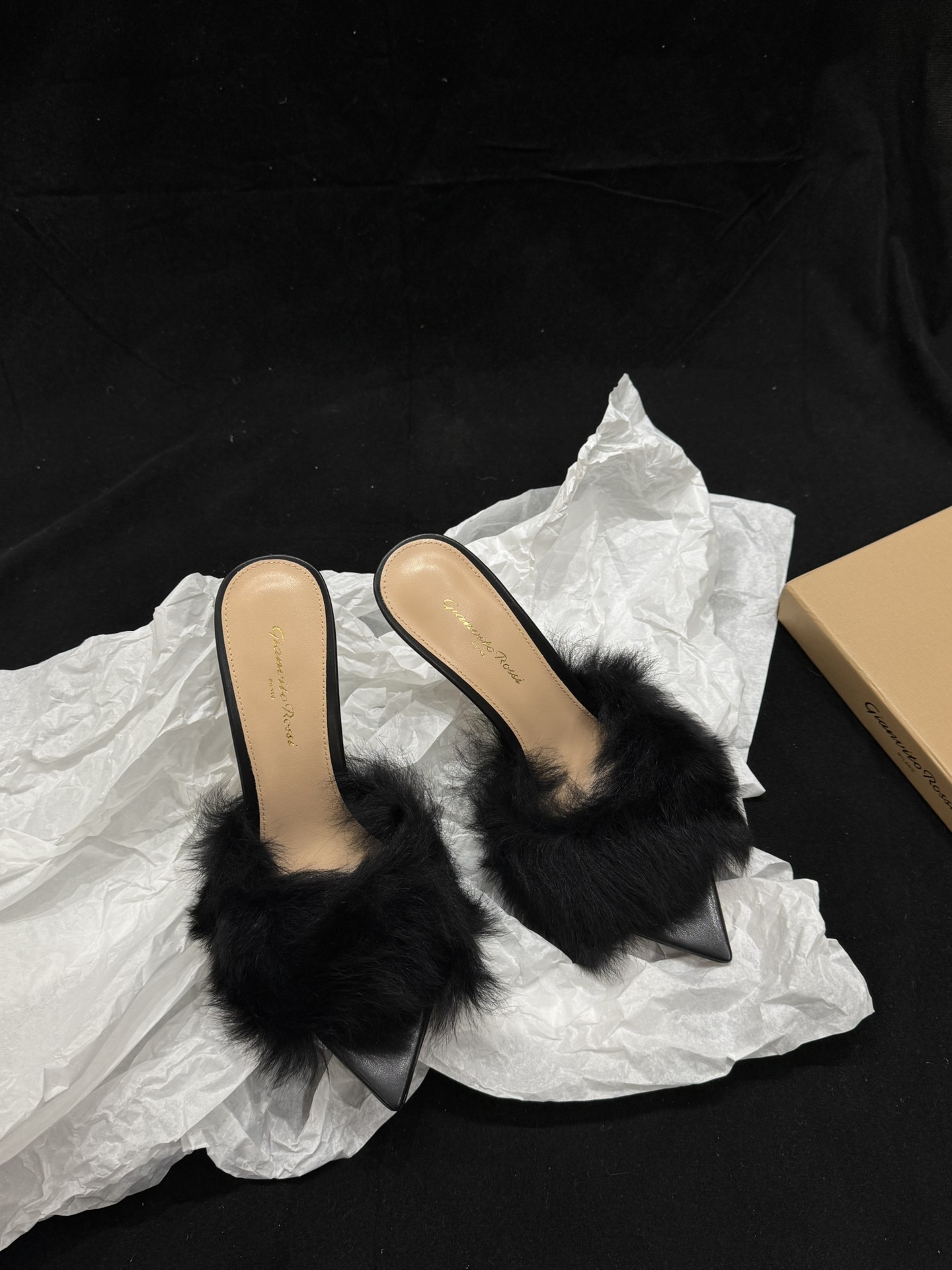 Gianvito Rossi 2025SS Mules à talons Minimalisme Elle+ Toscane 10.5cm Semelle en cuir de vachette italien