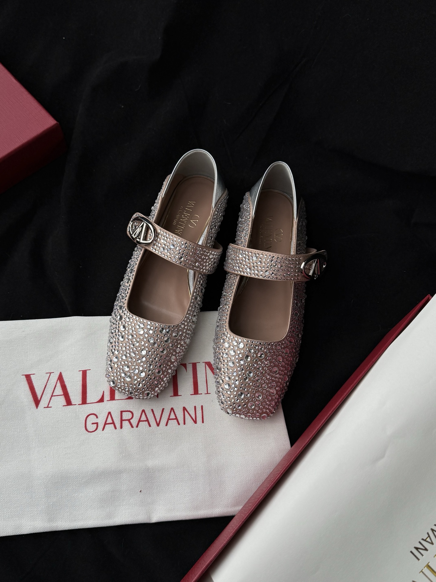 Valentino Garavani rhinestone Mary Jane ballet flats