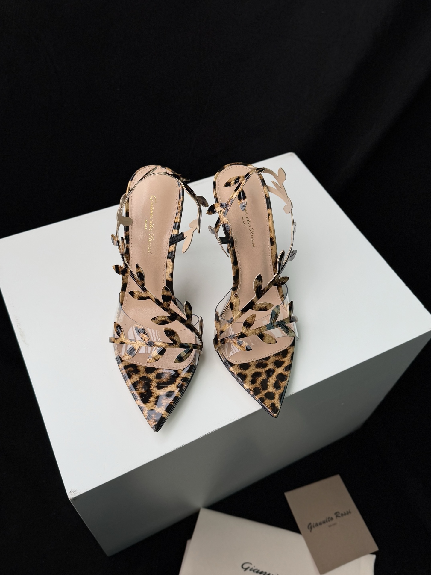 Gianvito Rossi Eiko Stiletto talons hauts mules sandales cuir velours + mesh + strass tchèques 10.5cm/8cm