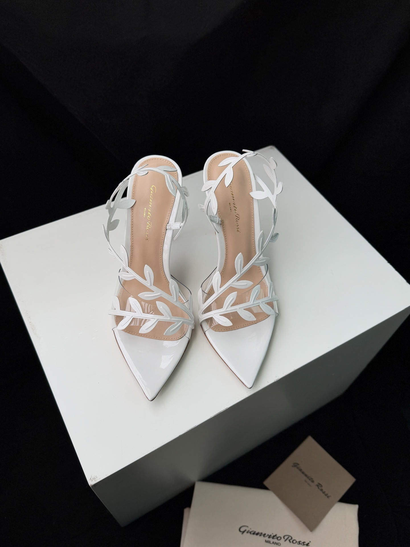 Gianvito Rossi Eiko Stiletto talons hauts mules sandales cuir nubuck + mesh + strass tchèques 10.5cm/8cm