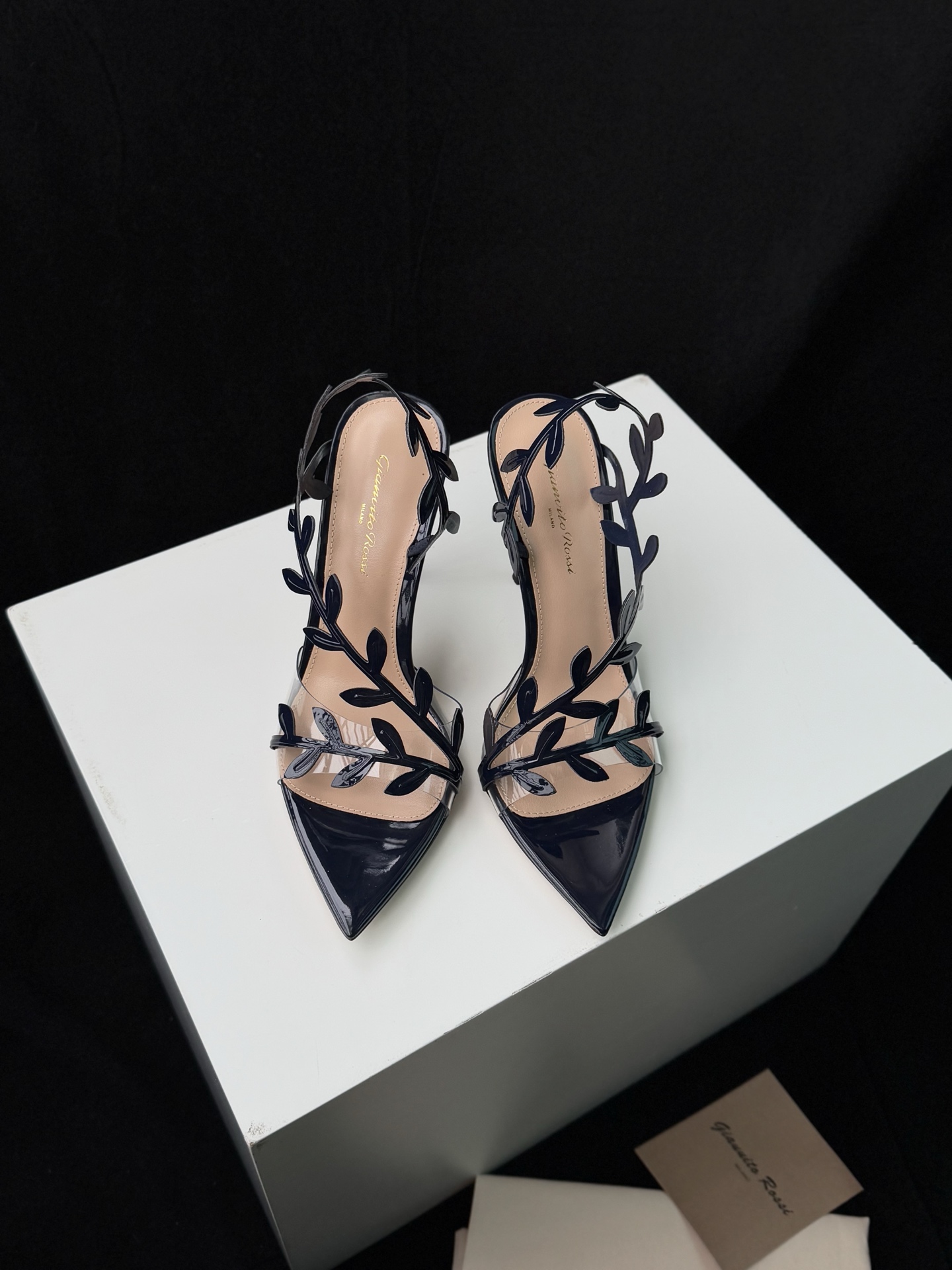 Gianvito Rossi Eiko Stiletto talons hauts mules sandales cuir nubuck + mesh + strass tchèques 10.5cm/8cm