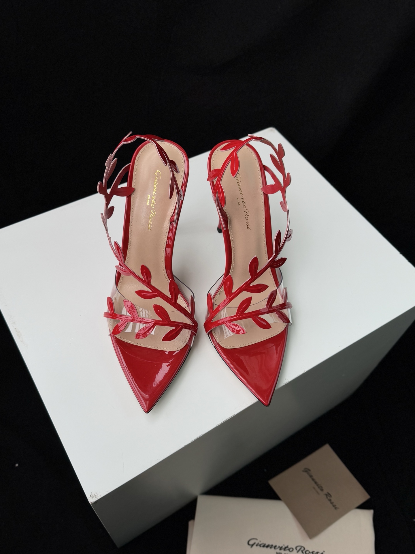 Gianvito Rossi Eiko Stiletto ミドルヒール サンダル ミュール スエード+メッシュ+チェコストーン 10.5cm/8cm