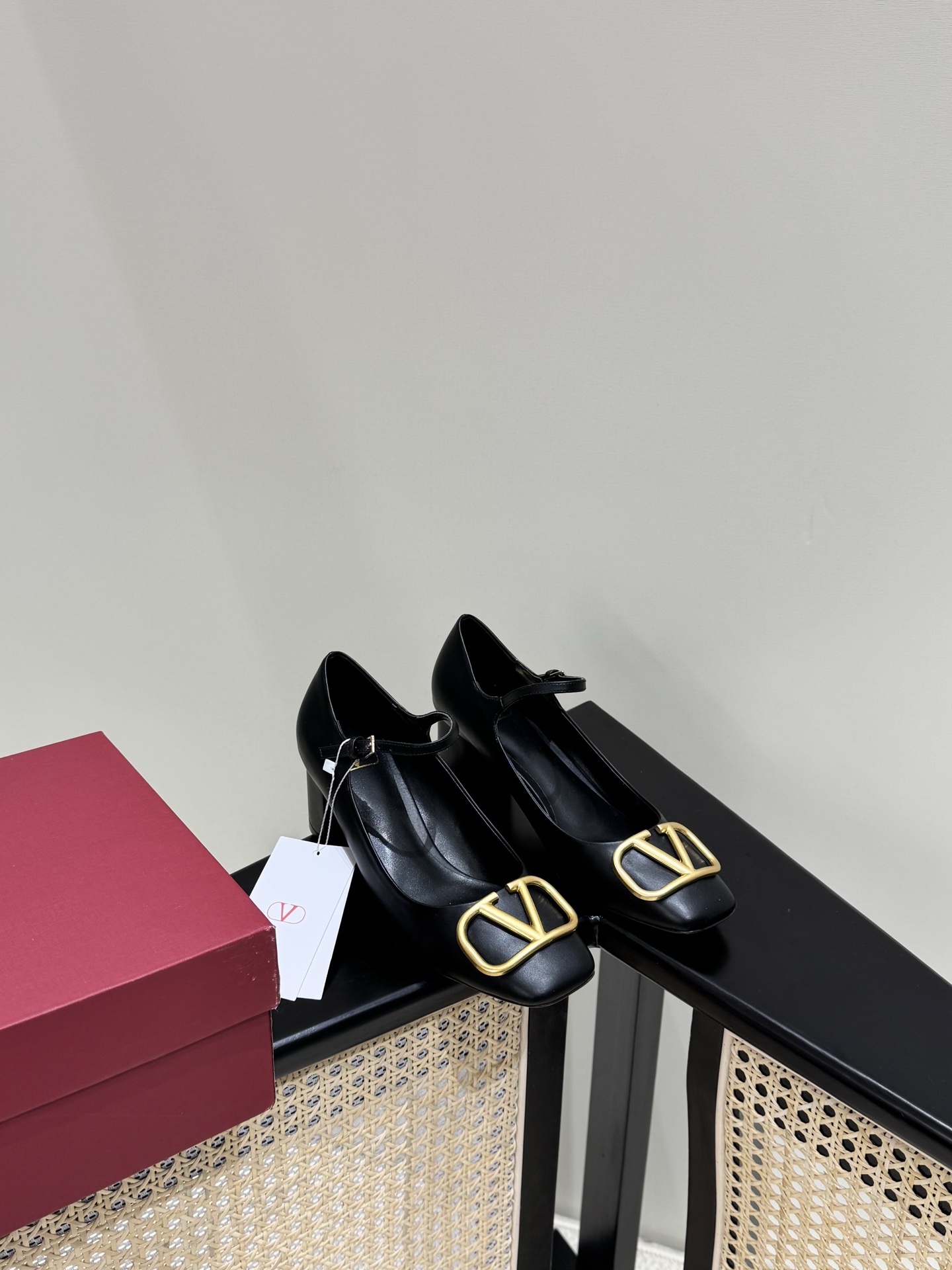 Valentino Mary Jane matte lambskin leather sole black