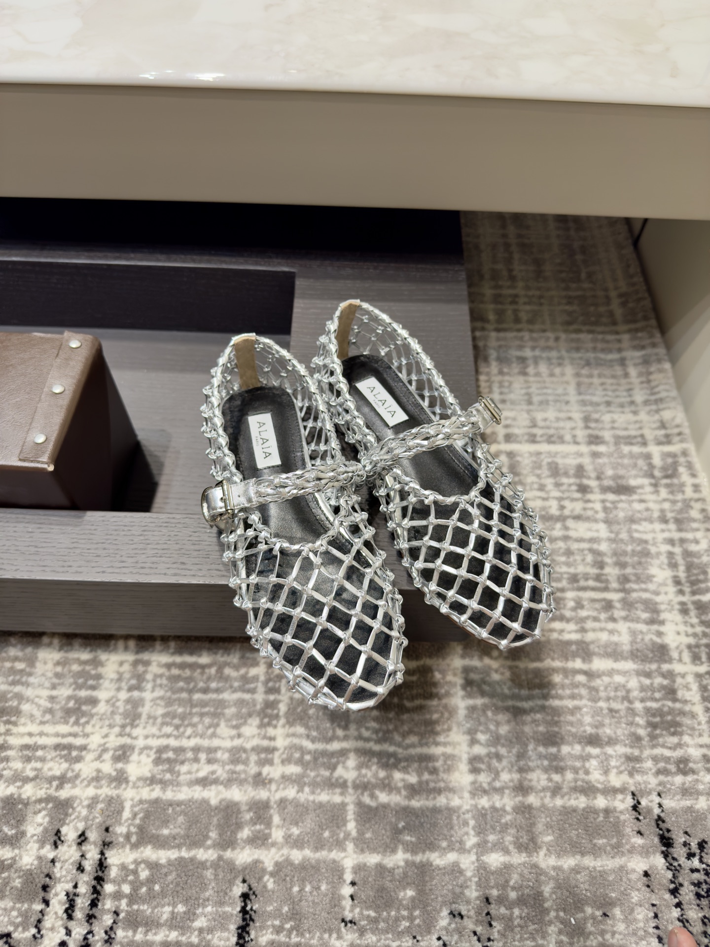ALAIA ручной работы плеценыя балеткі жаночыя ажурнае пляценне-топ версія