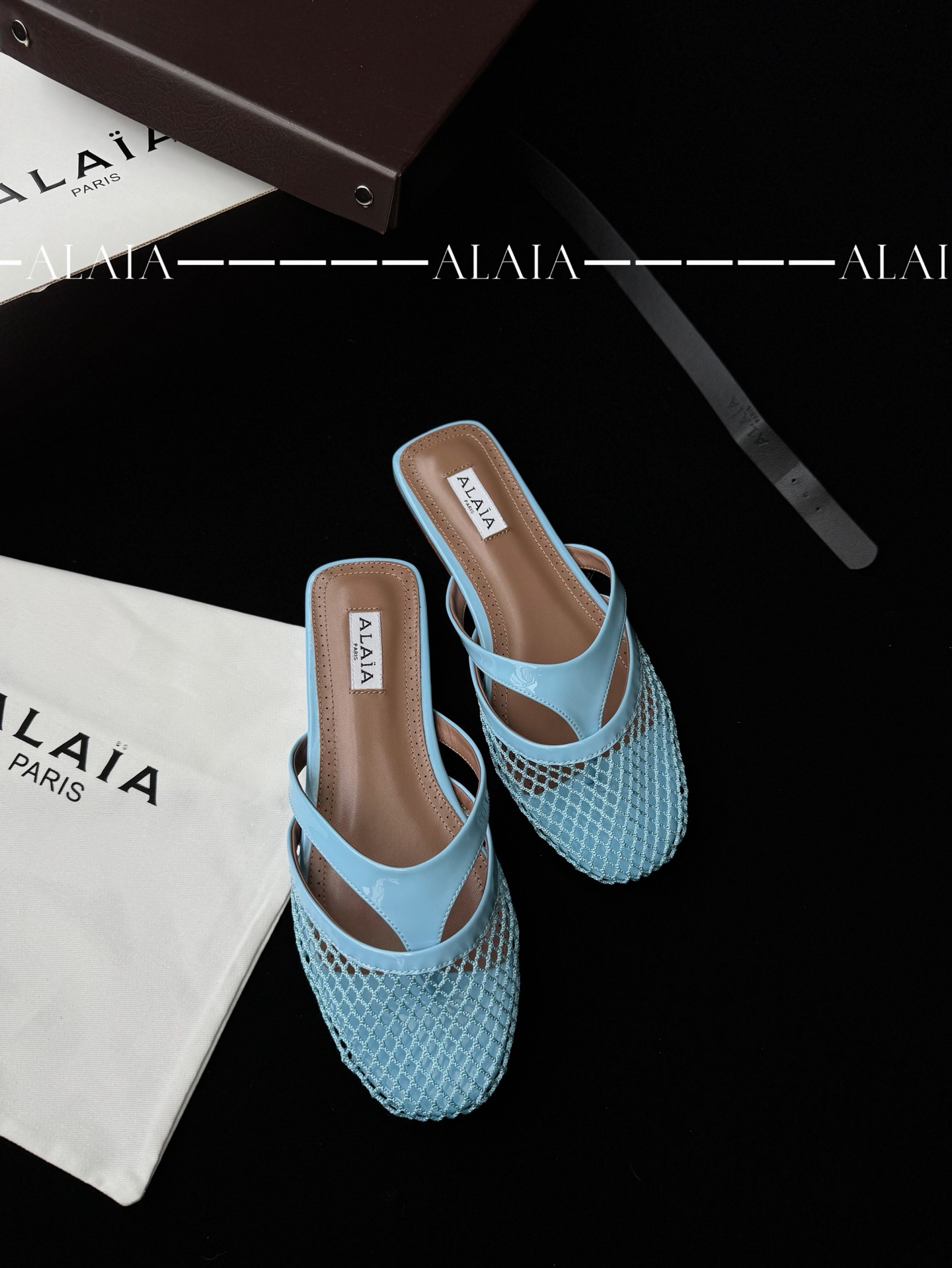 ALAIA сетчатые полутапки женские комфортные универсальные - топ версия