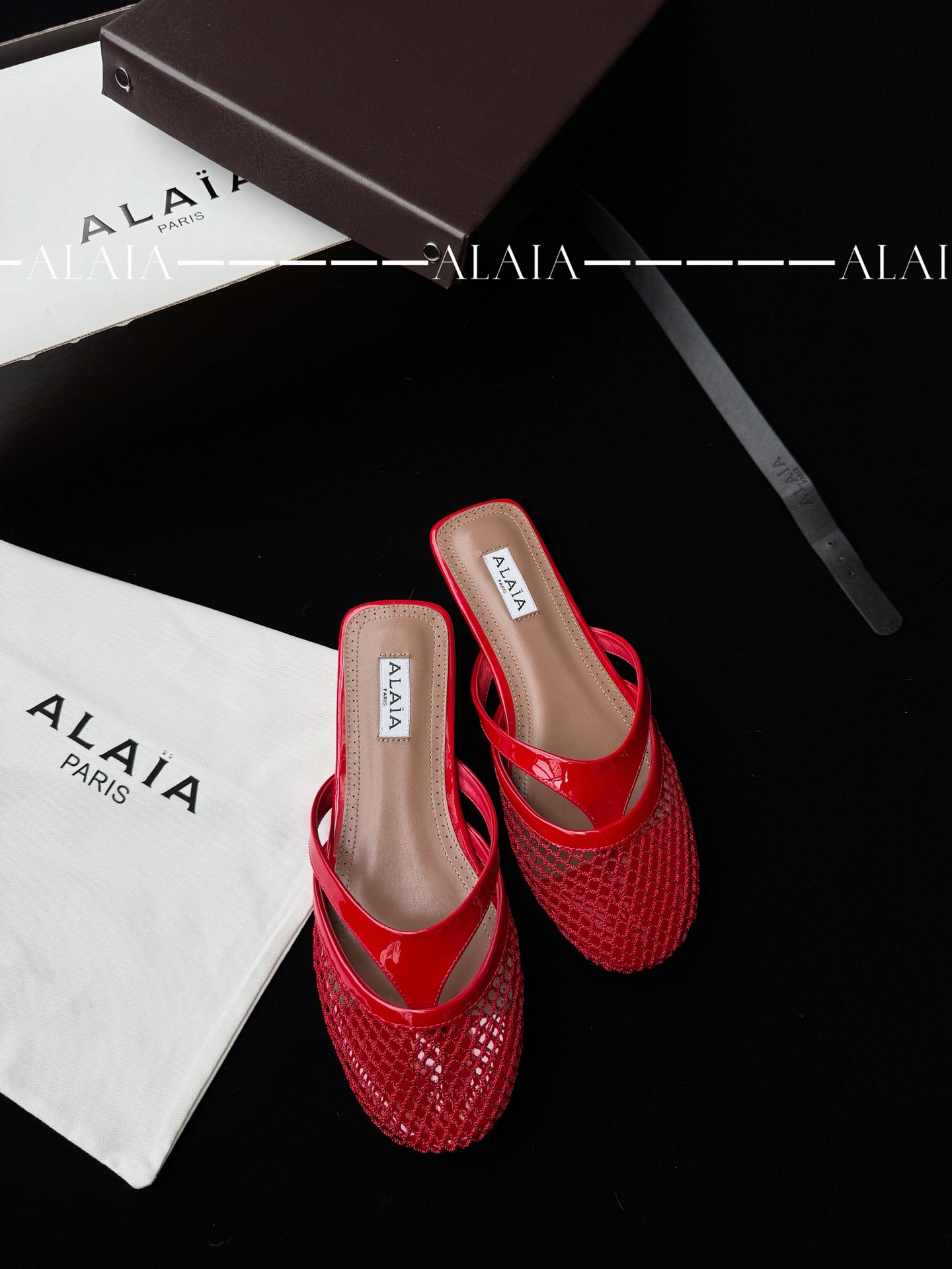 ALAIA сетчатые полутапки женские комфортные универсальные - топ версия