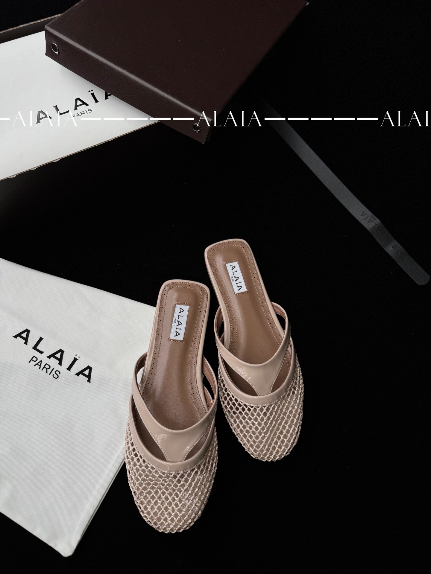 ALAIA сетчатые полутапки женские комфортные универсальные - топ версия