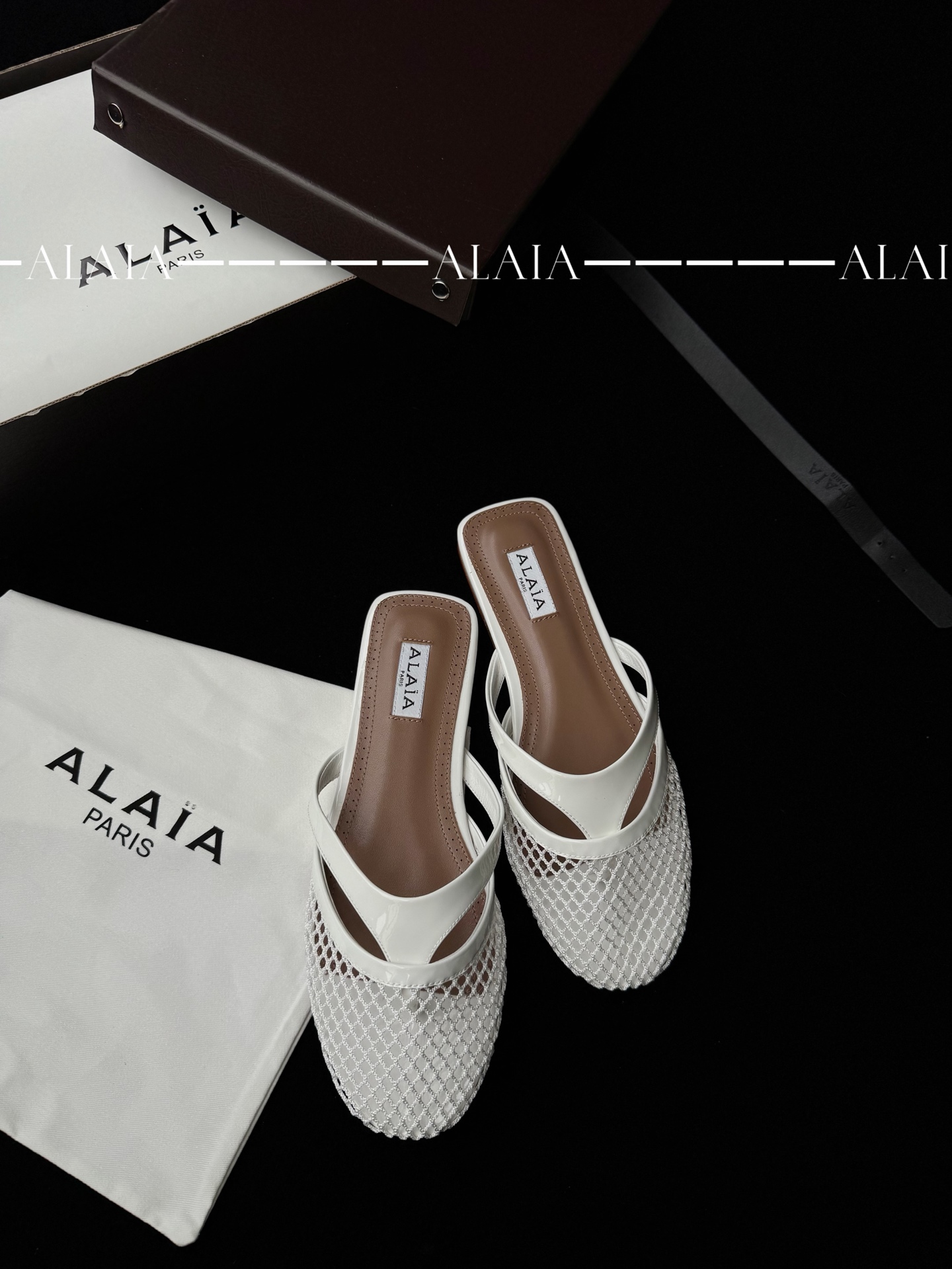 ALAIA сетчатые полутапки женские удобные универсальные - топ версия