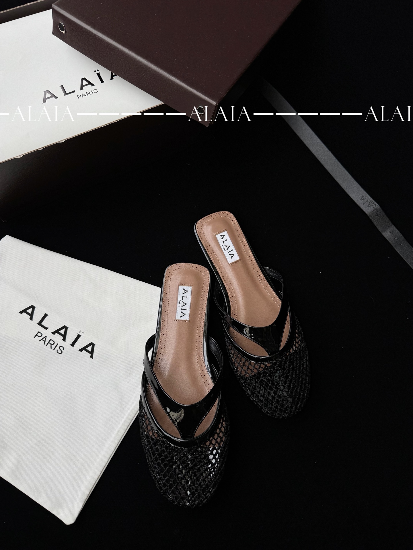 ALAIA сетчатые полутапки женские комфортные универсальные - топ версия