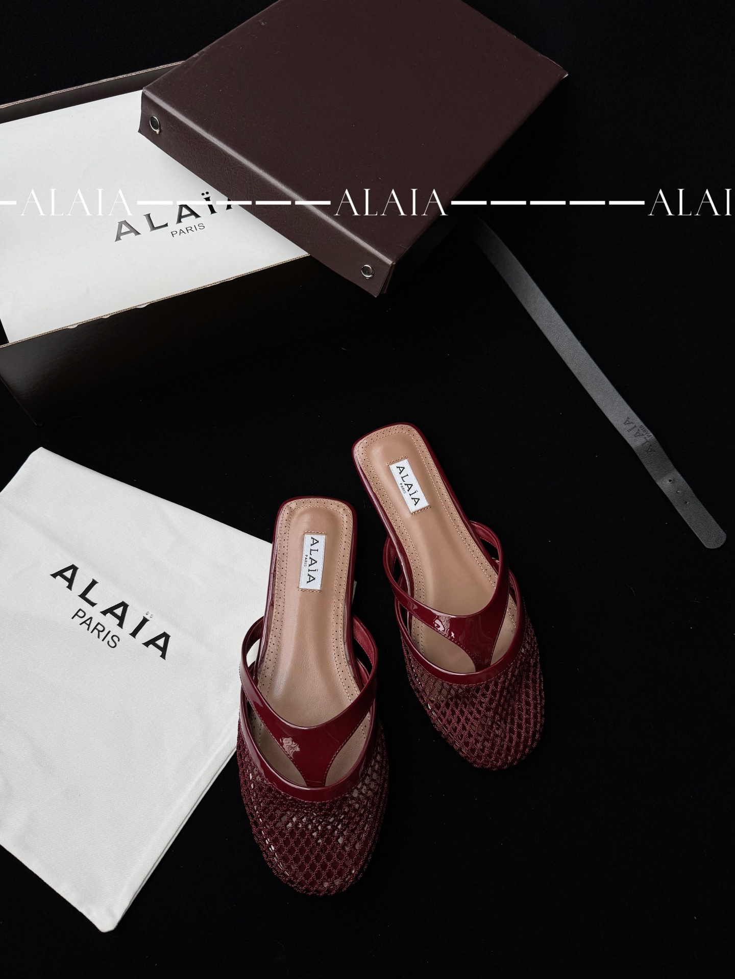ALAIA сетчатые полутапки женские комфортные универсальные - топ версия