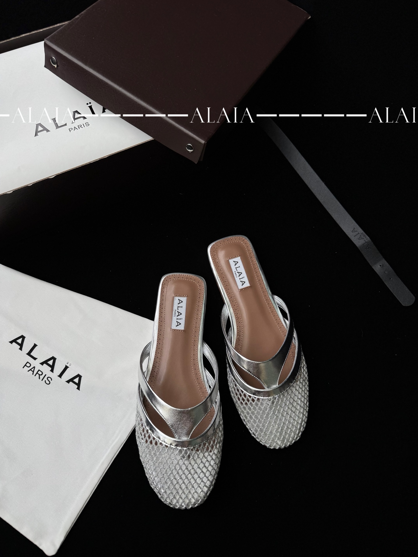 ALAIA сетчатые полутапки женские комфортные универсальные - топ версия