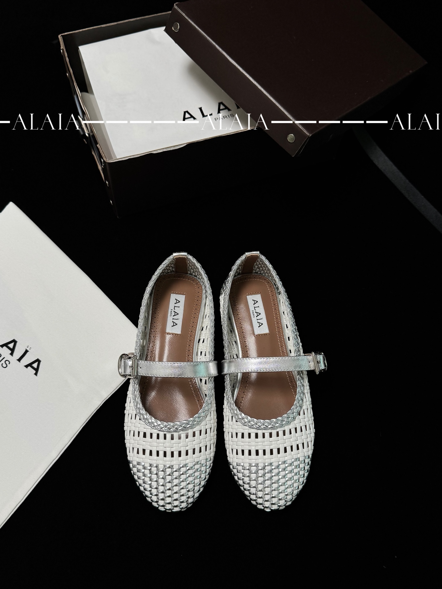 ALAIA メッシュ編みバレエシューズ レディース ヴィンテージ ニッチ-トップバージョン