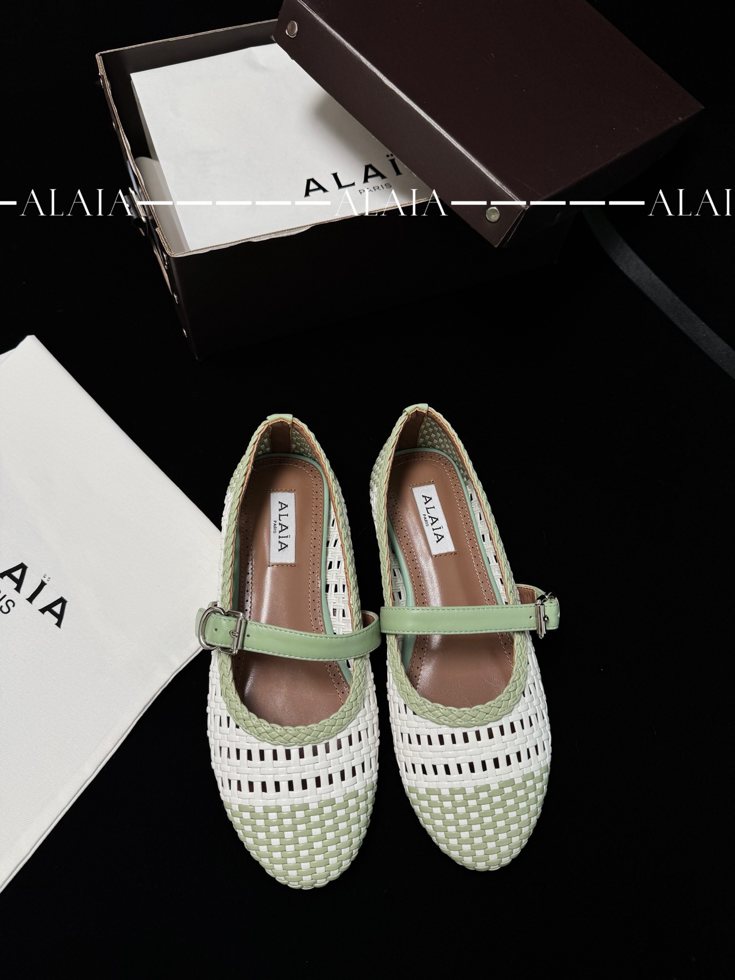 ALAIA メッシュ編みバレエシューズ レディース ヴィンテージ ニッチ-トップバージョン