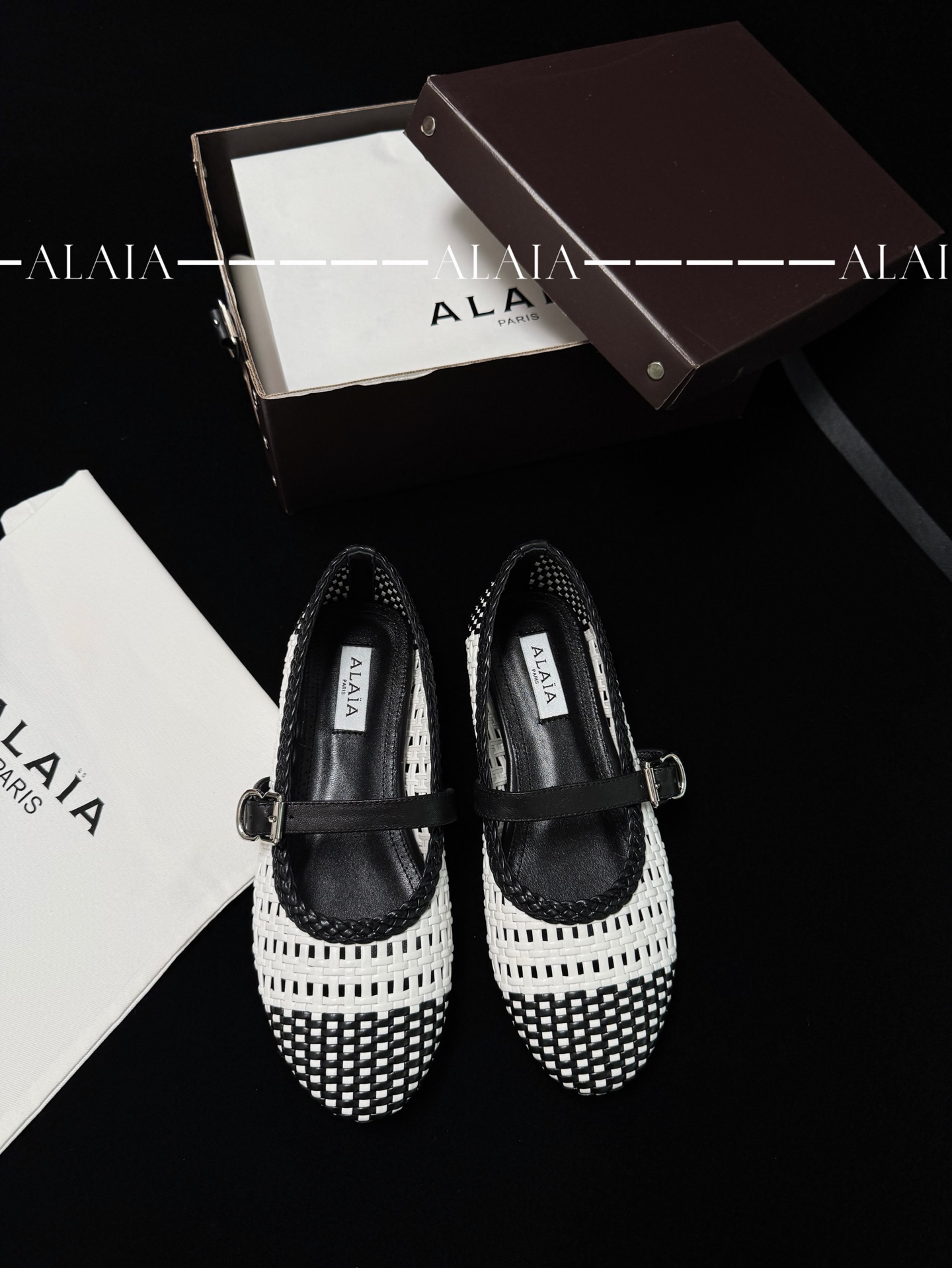 ALAIA メッシュ編みバレエシューズ レディース ヴィンテージ ニッチ-トップバージョン