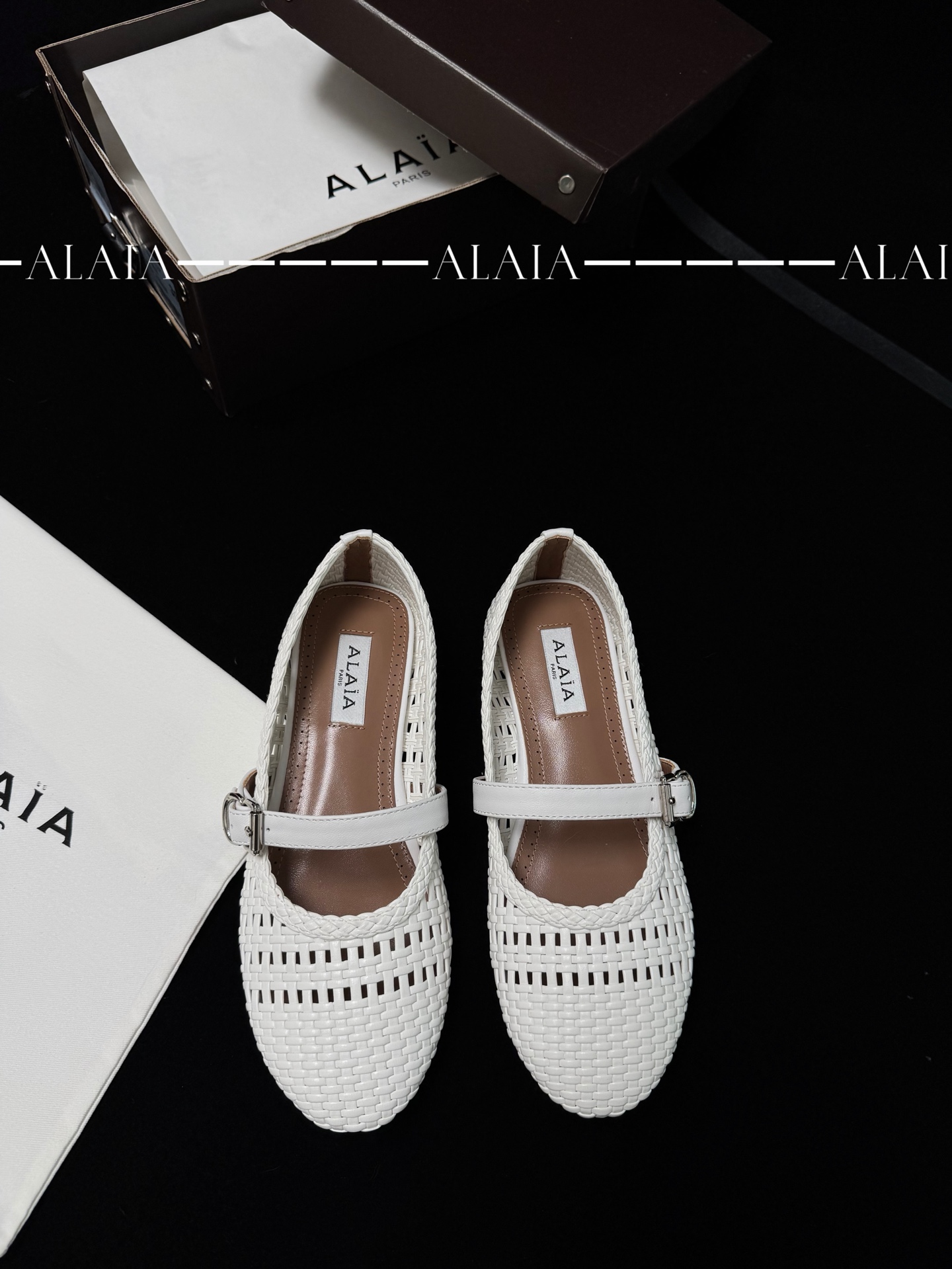 ALAIA メッシュ編みバレエシューズ レディース ヴィンテージ ニッチ-トップバージョン