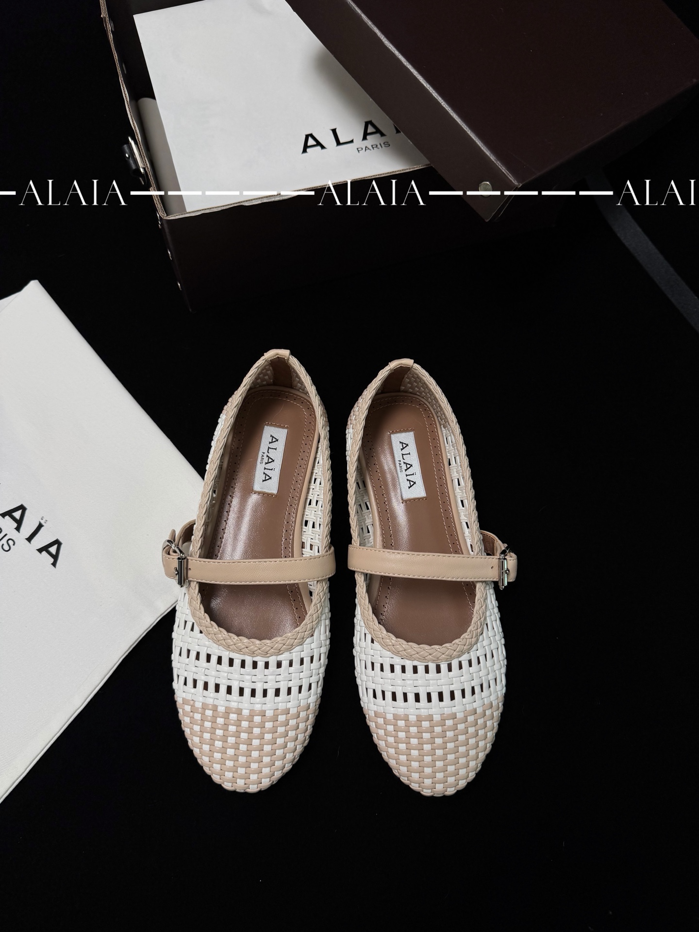 ALAIA メッシュ編みバレエシューズ レディース ヴィンテージ ニッチ-トップバージョン