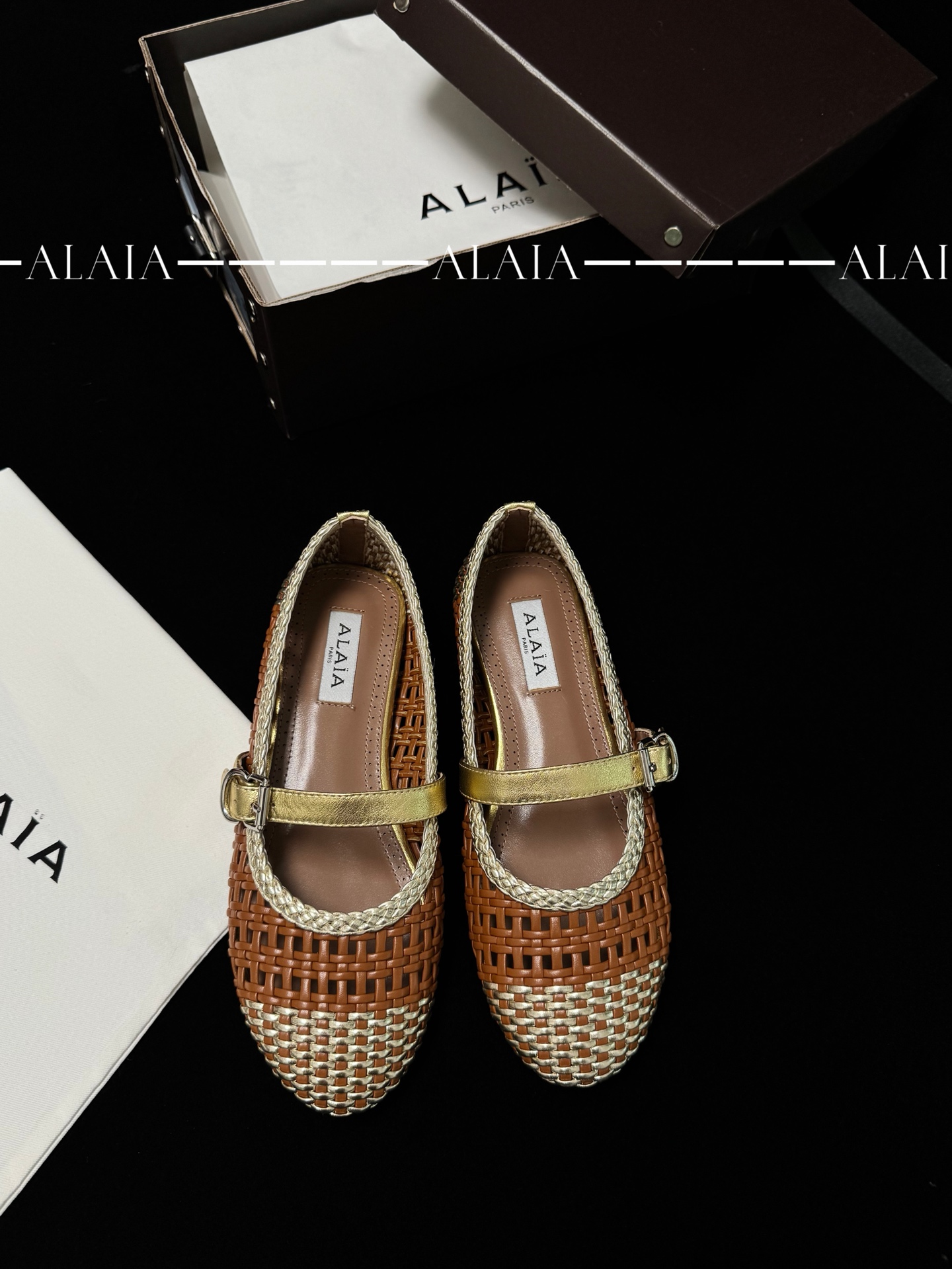 ALAIA メッシュ編みバレエシューズ レディース ヴィンテージ ニッチ-トップバージョン