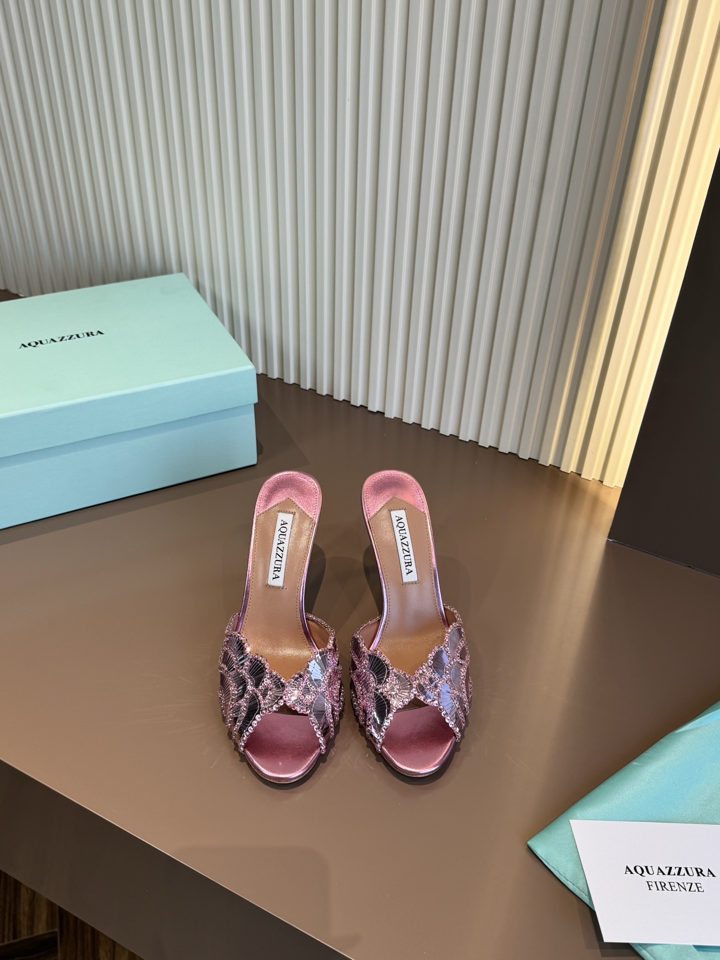 Aquazzura 亮片 高跟 涼鞋 羊皮 真皮底
