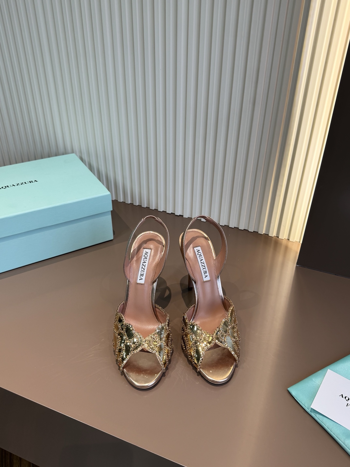 Aquazzura Pineapple Sequins High Heel Sandals Beaded Lambskin