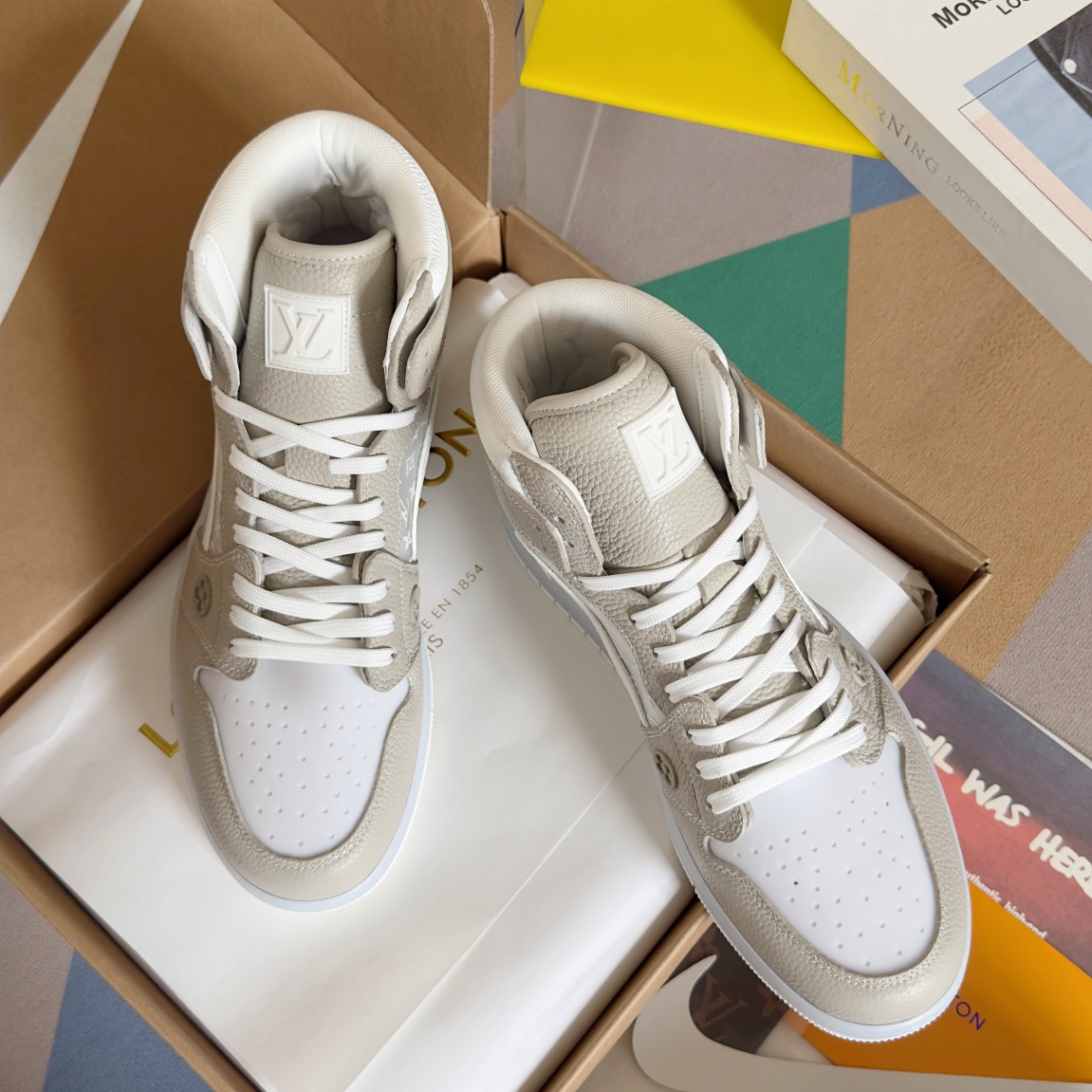 Limited Edition LV x Nike Air Jordan 1: Luxury Collaboration Sneakers in Zirconium