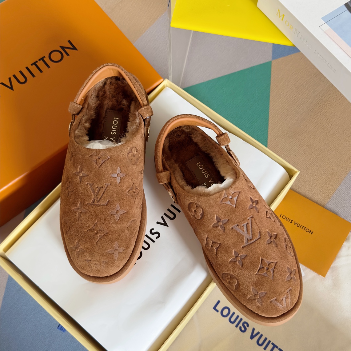 Louis Vuitton Shoes Half Slippers Designer High Replica
 Women Cowhide Rubber Wool