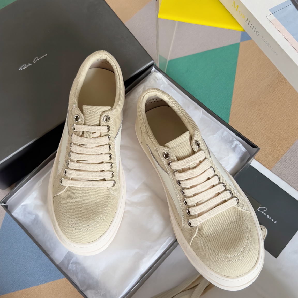 Luxurious Rick Owens Calfskin Vans: Fashionable, Dark, Luxor Shoes Collection