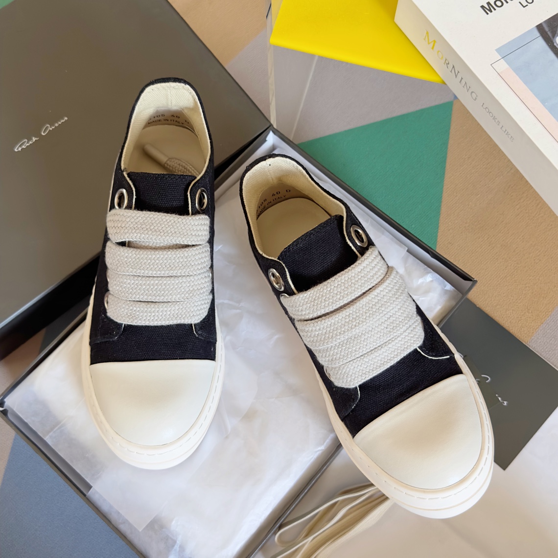 Top Version: Premium Zirconium Tape Shoes by Rick Owens x Vans - 图片 1