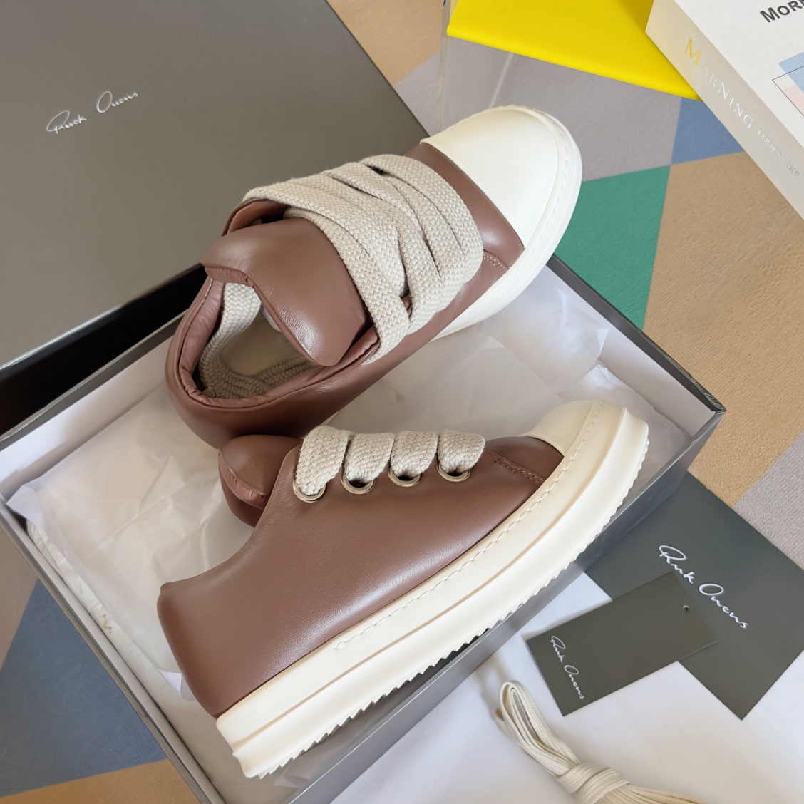 RICK OWENS JUMBO LACE Sneakers: Luxurious, Stylish, Comfortable, Original Leather, Unique Design - 图片 4