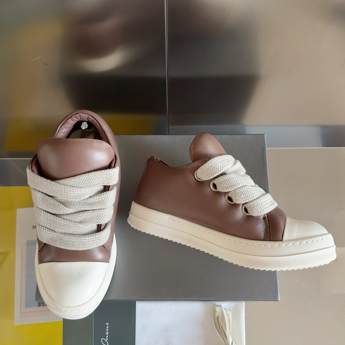 RICK OWENS JUMBO LACE Sneakers: Luxurious, Stylish, Comfortable, Original Leather, Unique Design - 图片 3
