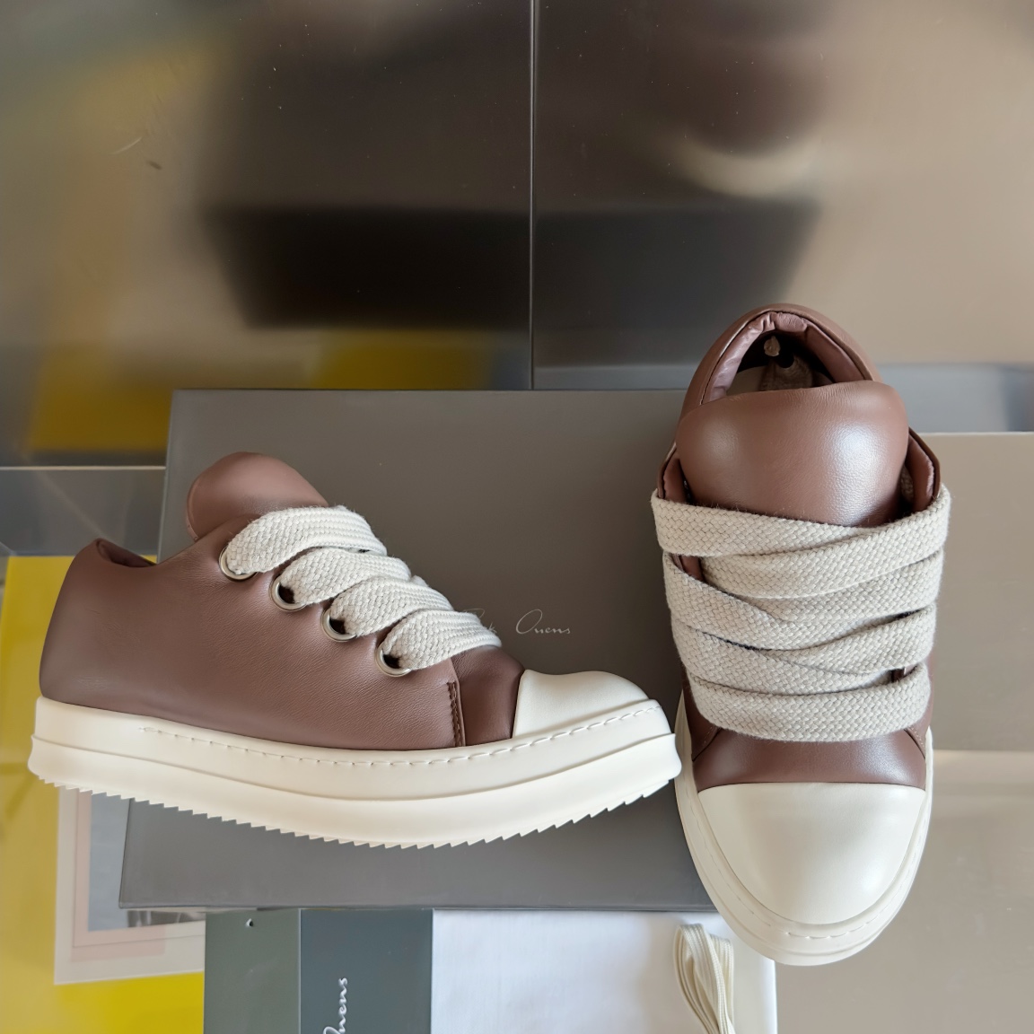 RICK OWENS JUMBO LACE Sneakers: Luxurious, Stylish, Comfortable, Original Leather, Unique Design - 图片 2