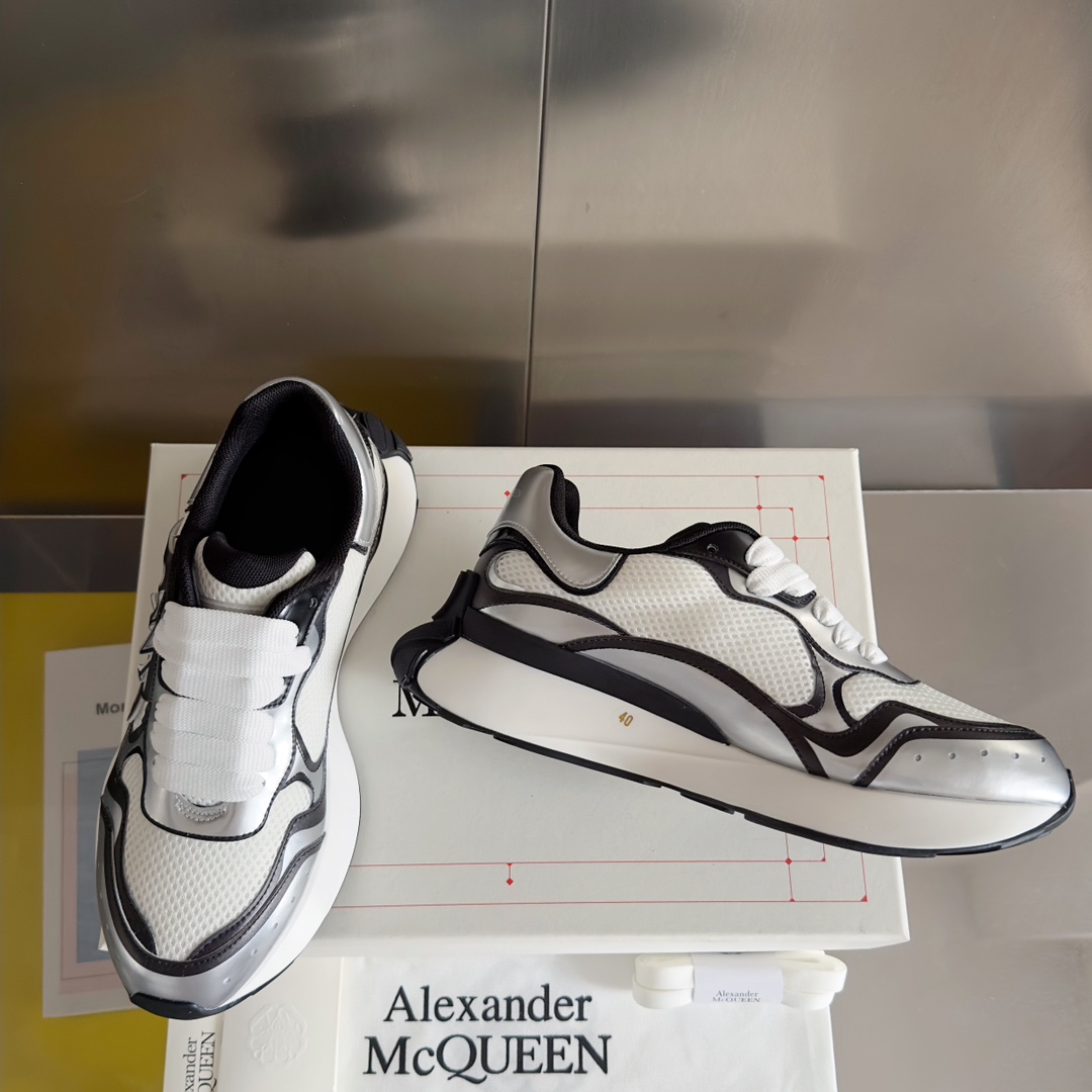 ALEXANDERMCQUEEN/亚历山大麦昆SprintRunner系列情侣款休闲运动鞋小白鞋老爹鞋原