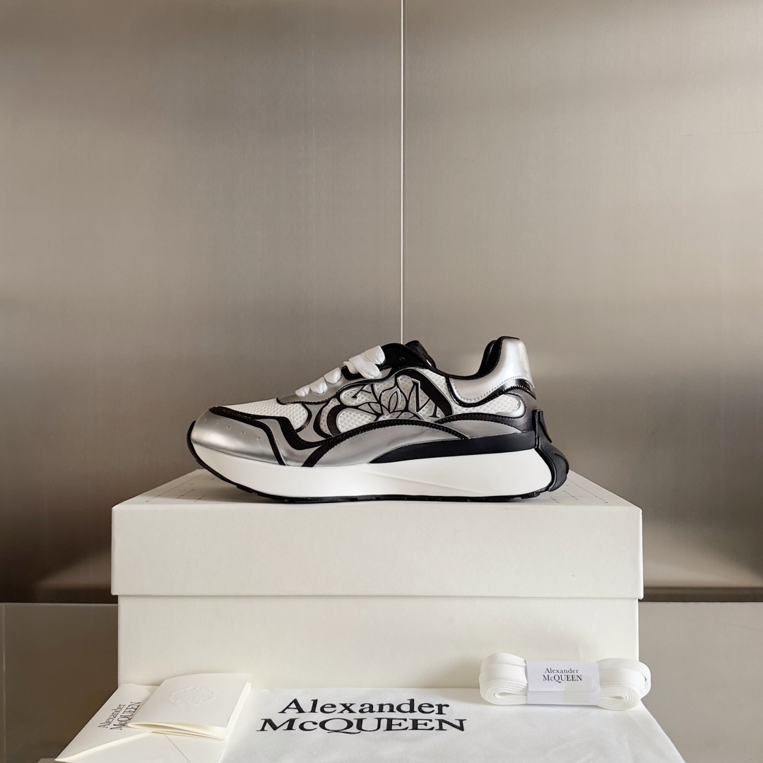 ALEXANDERMCQUEEN/亚历山大麦昆SprintRunner系列情侣款休闲运动鞋小白鞋老爹鞋原