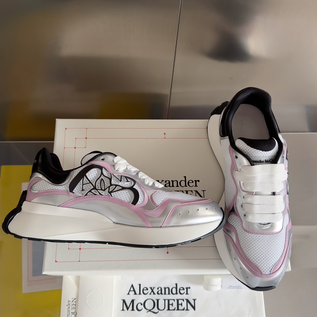 顶级版本女款ALEXANDERMCQUEEN/亚历山大麦昆SprintRunner系列情侣款休闲运动鞋小