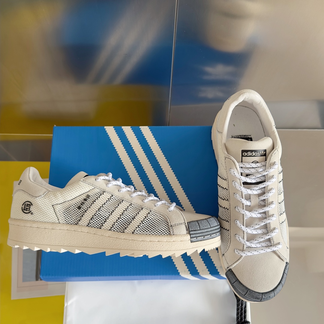 顶级版本黑呼吸2.0CLOTxNBHDxAdidas三方联名贝壳头情侣款休闲运动鞋原版购入开发做货20年