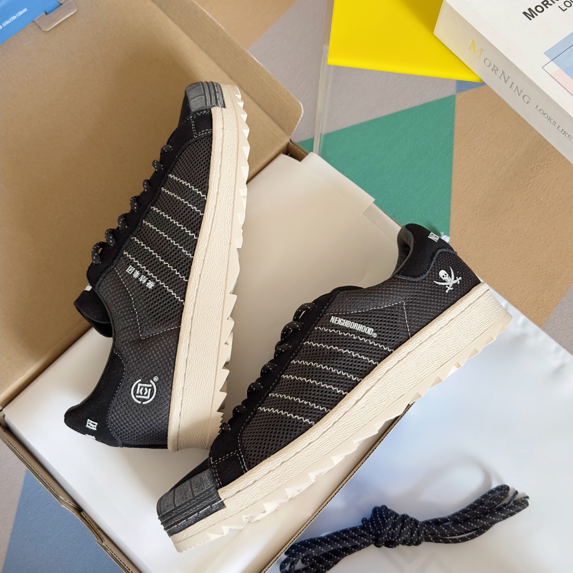 顶级版本黑呼吸2.0CLOTxNBHDxAdidas三方联名贝壳头情侣款休闲运动鞋原版购入开发做货20年