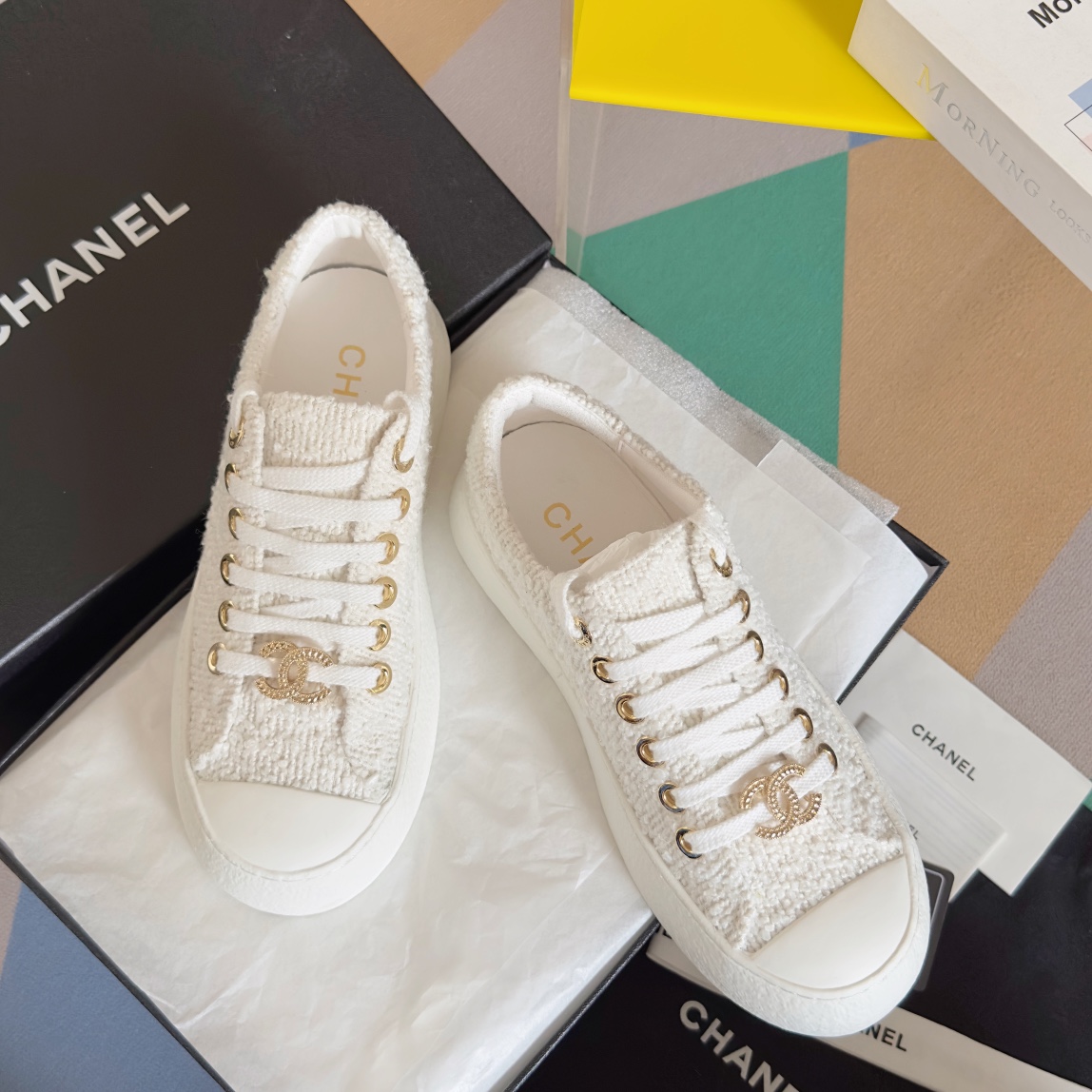 Best Replica 1:1
 Chanel Sale
 Skateboard Shoes Sneakers Loafers White Women Canvas Cowhide Rubber Casual
