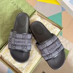 Gucci mirror quality
 Shoes Slippers Black White Unisex Women Men Cowhide TPU