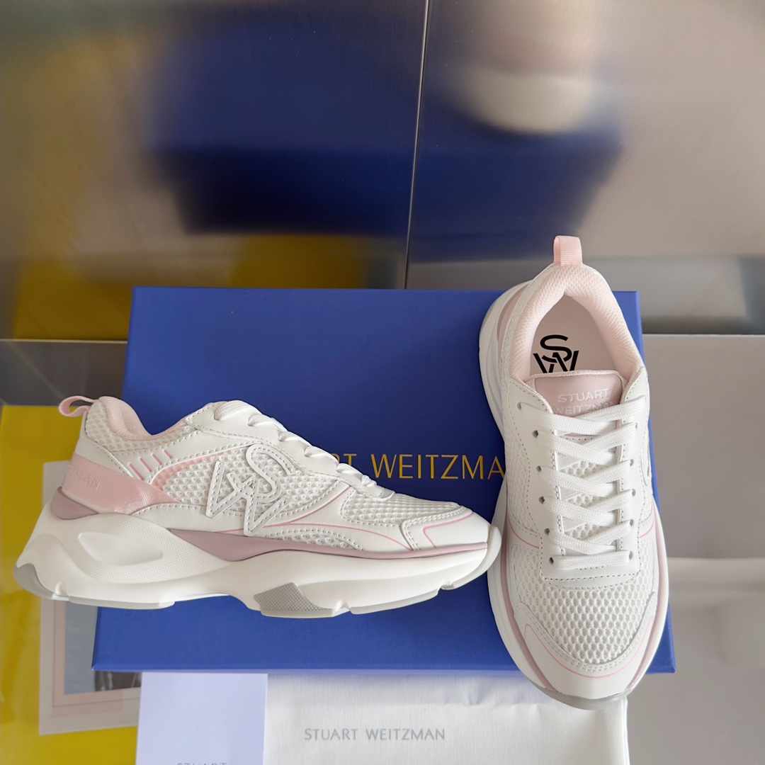 顶级版本女款StuartWeitzman思缇韦曼SWTrainer系列厚底休闲运动鞋老爹鞋原版购入开发做