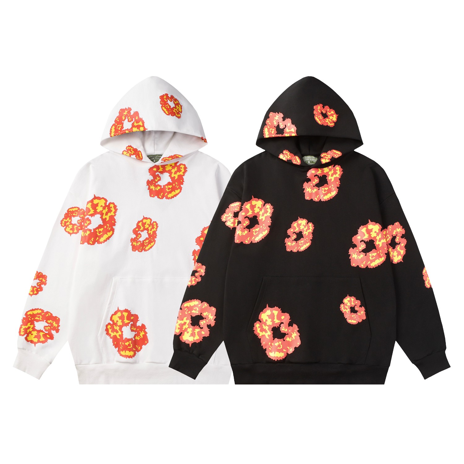 High-Quality Denim Tears Wood Cotton Hoodie Suit in Cream, 380g, Black/White, Sizes S-XL - 图片 9